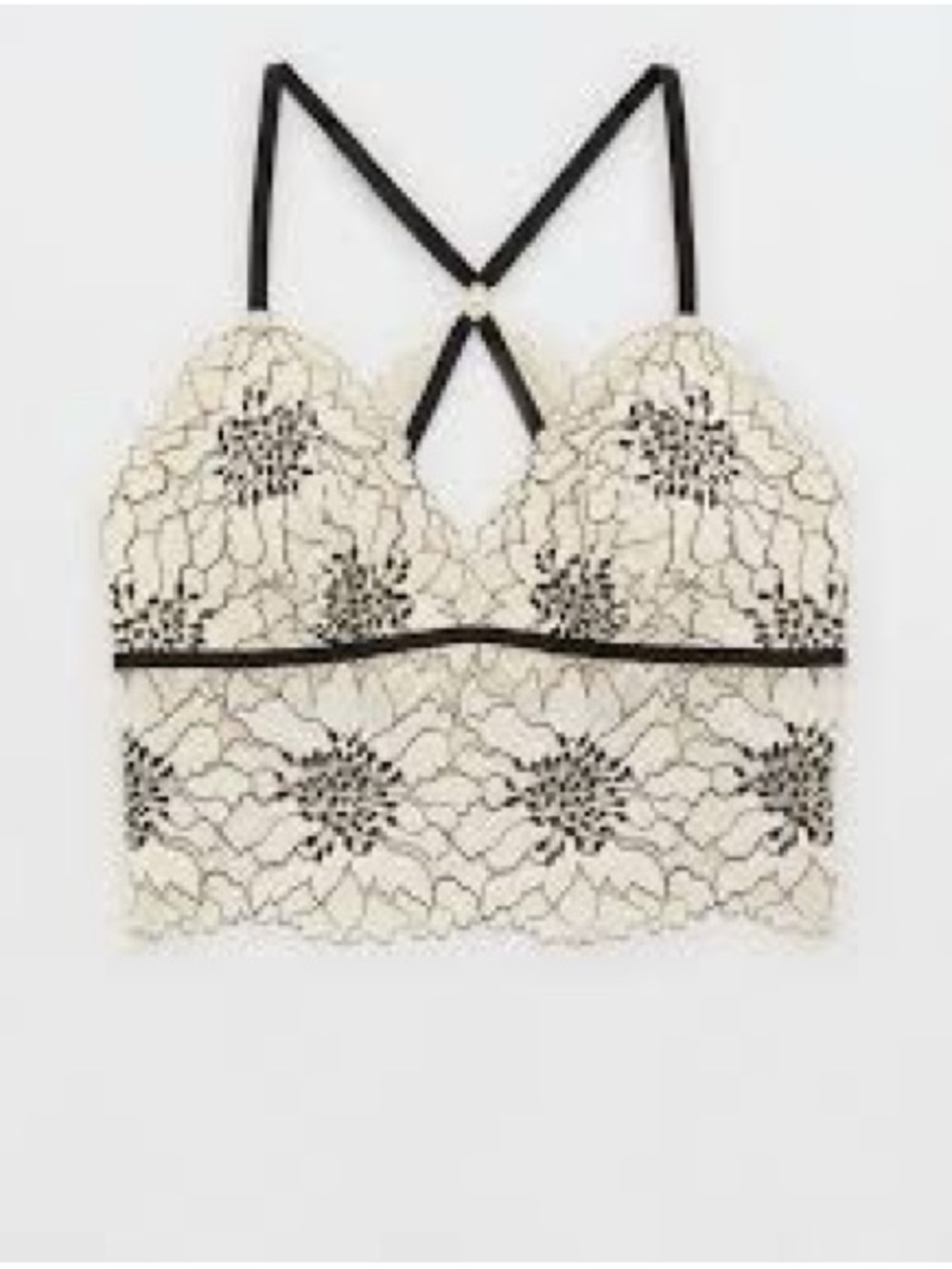 Aerie Midnight Lace Padded Longline Bralette NEW W/ TAG LARGE